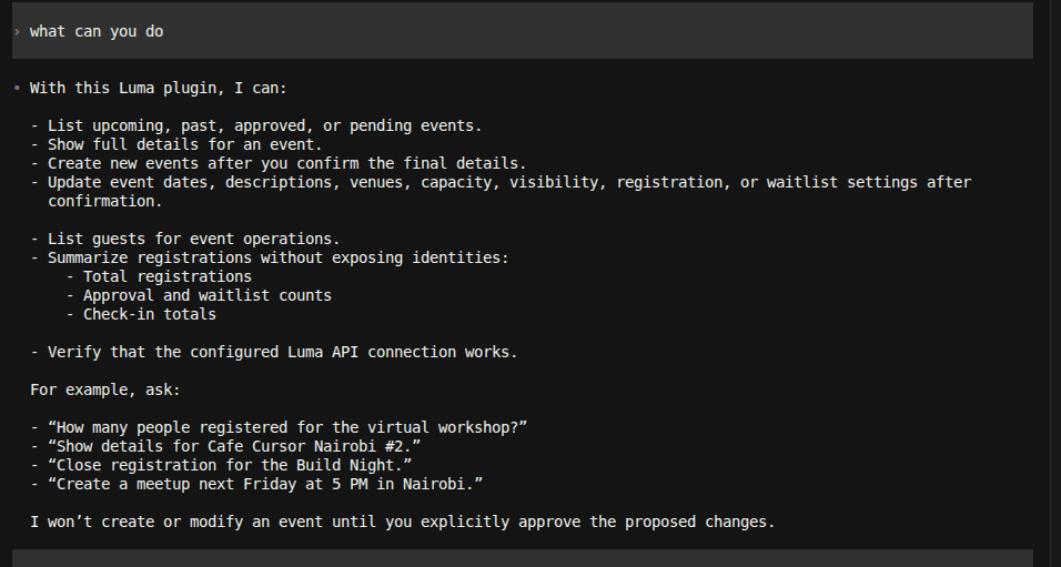 Luma Events MCP